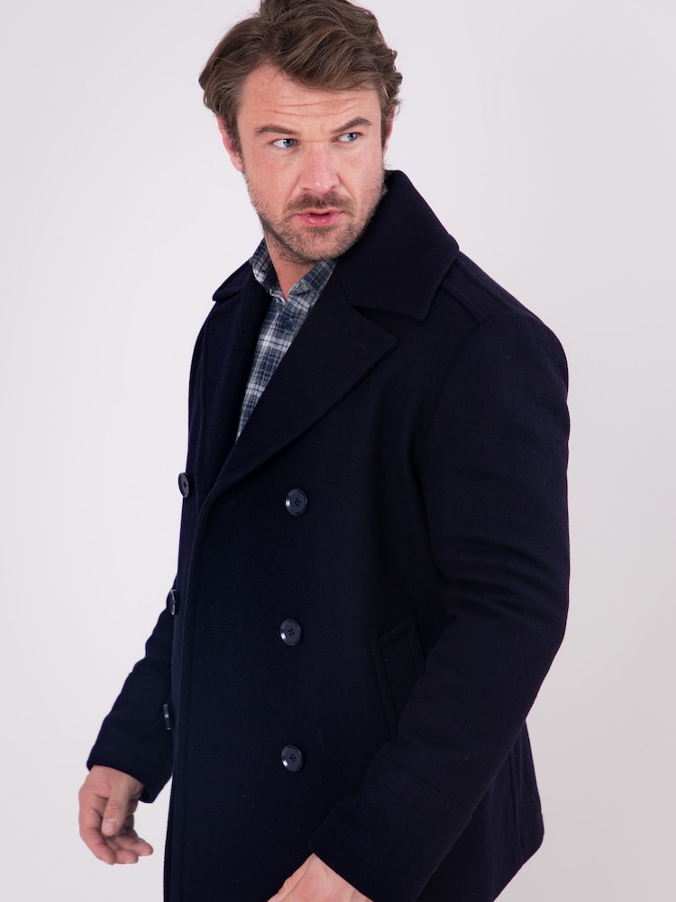 Lakeland Clothing Blue Ulverston Pea Coat - Image 6 of 8