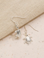FatFace Gold Tone Turtle Drop Earrings - Image 2 of 2