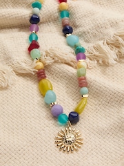 FatFace Multi Sun Pendant Beaded Necklace - Image 2 of 3