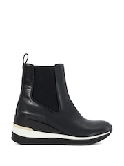 Dune London Black Everywhere Embellished Wedge Heel Trainer - Image 2 of 6
