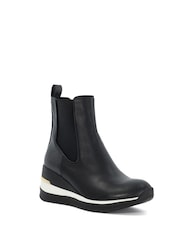 Dune London Black Everywhere Embellished Wedge Heel Trainer - Image 3 of 6