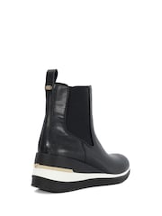 Dune London Black Everywhere Embellished Wedge Heel Trainer - Image 4 of 6