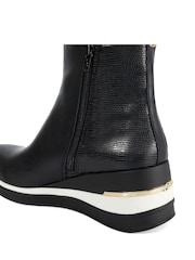 Dune London Black Everywhere Embellished Wedge Heel Trainer - Image 6 of 6