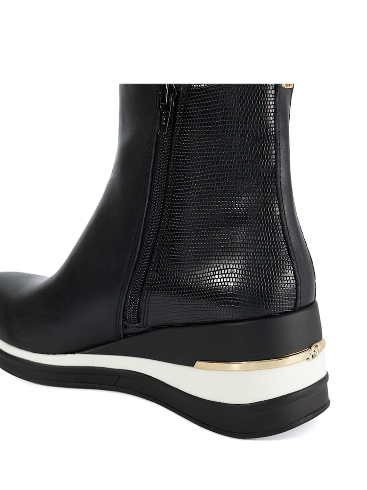 Dune London Black Everywhere Embellished Wedge Heel Trainer - Image 6 of 6