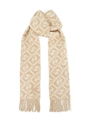 Dune London Cream Luke Midweight Jacquard Scarf - Image 1 of 3