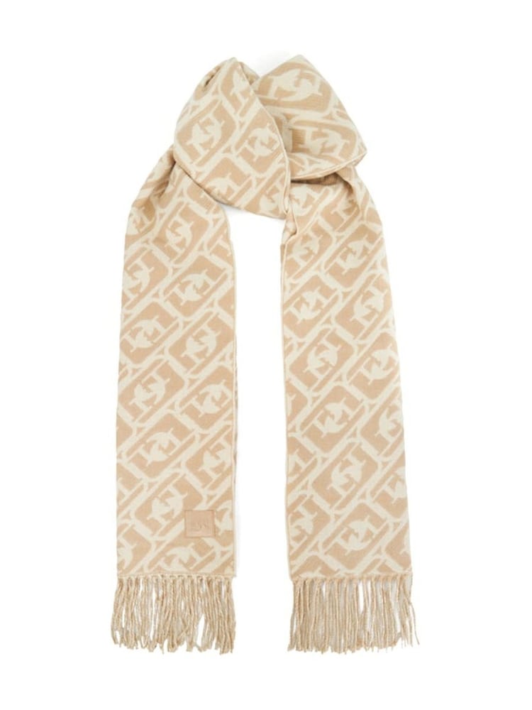 Dune London Cream Luke Midweight Jacquard Scarf - Image 1 of 3