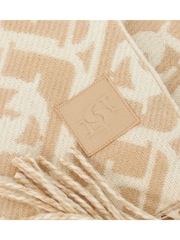 Dune London Cream Luke Midweight Jacquard Scarf - Image 2 of 3
