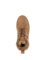 Dune London Brown Chrome Podski Shearling Faux Fur Platform Boots - Image 5 of 6