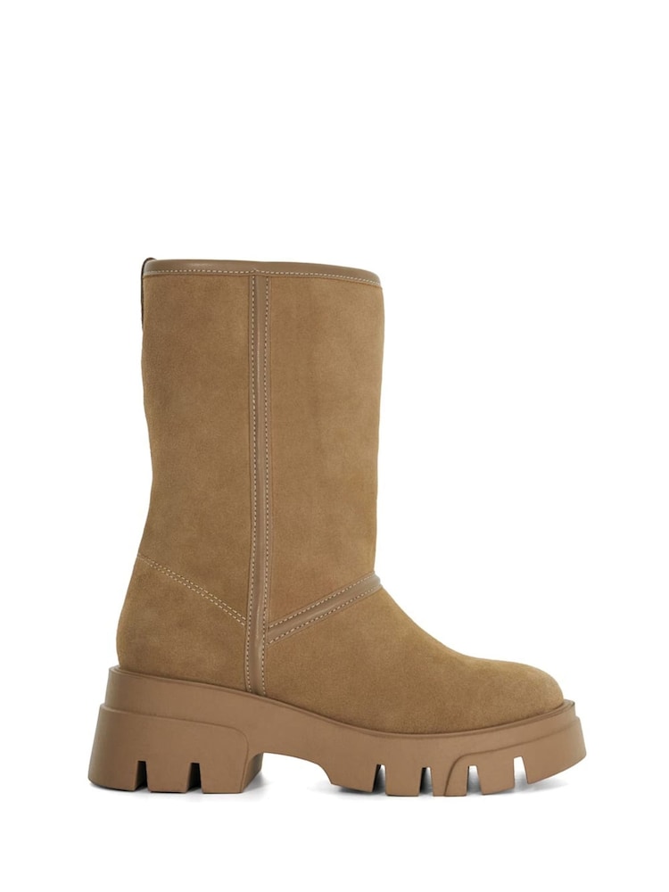 Braun - Dune London Podski Plateaustiefel mit Kunstfellfutter - Bild 2 von 6