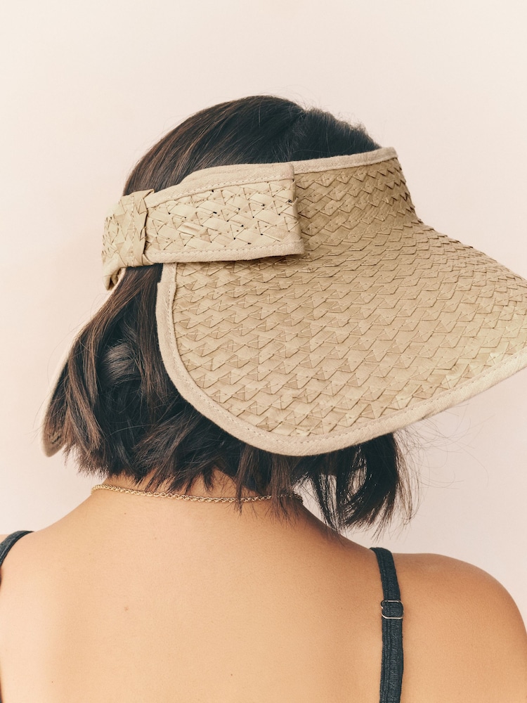 Natural Oversized Bow Detail Visor - Image 2 of 4