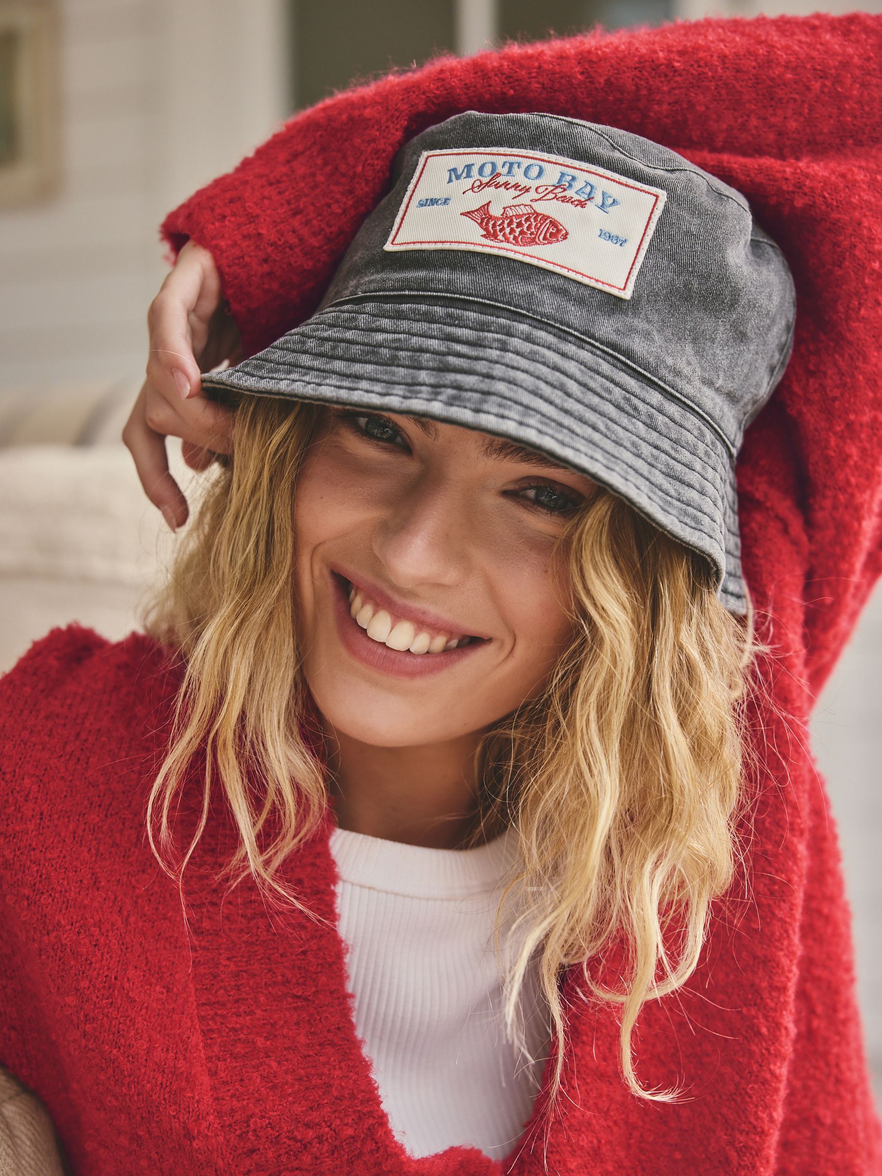 Buy Grey Bucket 100% Cotton Hat from Next USA