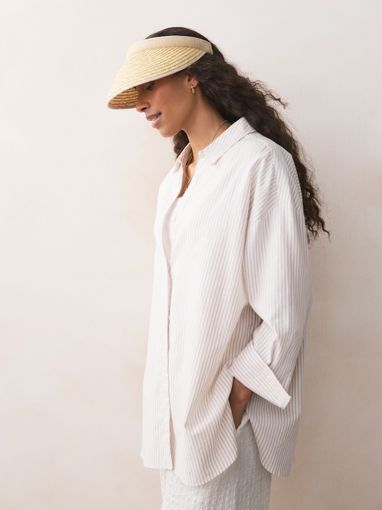 Natural Straw Visor Hat - Image 2 of 5