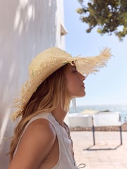 Lemon Applique Frayed Brim Floppy Hat - Image 3 of 9