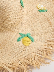 Lemon Applique Frayed Brim Floppy Hat - Image 8 of 9