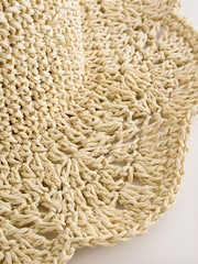 Natural Scalloped Crochet Bucket Hat - Image 8 of 8