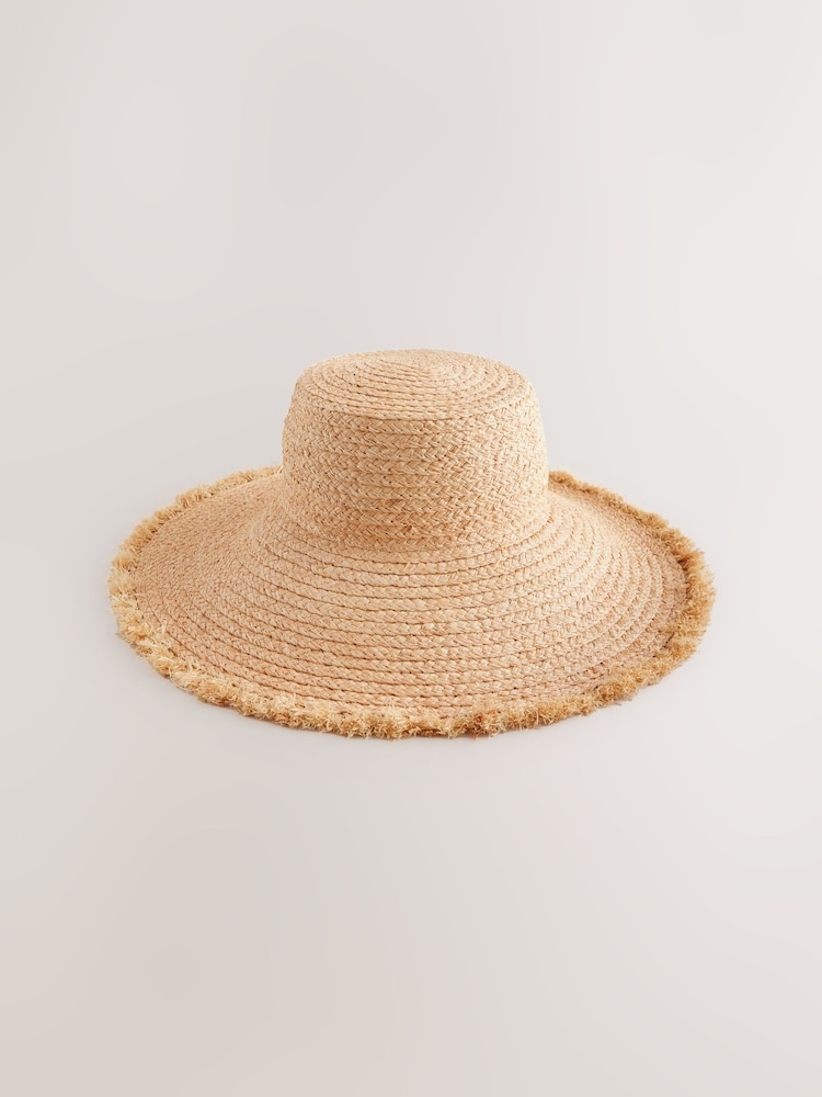 Natur - Raw Edge Drop Brim Hat - Bild 2 von 4 Natur - Raw Edge Drop Brim Hat - Bild 2 von 4