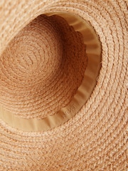Natural Raw Edge Drop Brim Hat - Image 4 of 4
