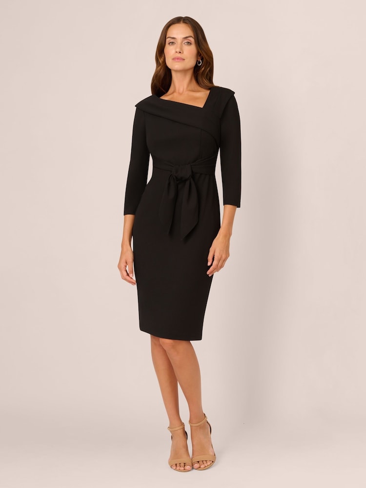 Buy Adrianna Papell Black Knit Crepe Tie Sheath Dress from Next Luxembourg