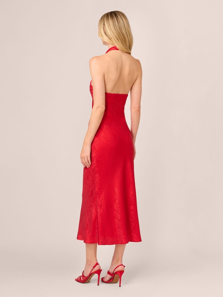 Adrianna by Adrianna Papell Red Foil Woven Midi Dress - Image 2 of 7