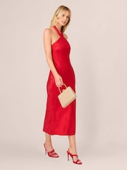 Adrianna by Adrianna Papell Red Foil Woven Midi Dress - Image 3 of 7