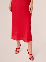Adrianna by Adrianna Papell Red Foil Woven Midi Dress - Image 4 of 7