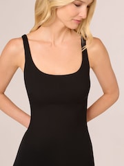 Adrianna by Adrianna Papell Black Ponte Taffeta Flounce Dress - Image 4 of 6