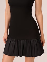 Adrianna by Adrianna Papell Black Ponte Taffeta Flounce Dress - Image 5 of 6