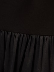 Adrianna by Adrianna Papell Black Ponte Taffeta Flounce Dress - Image 6 of 6