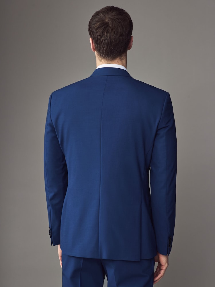 BOSS Blue Slim-Fit Wool Suit Jacket - Image 2 of 5