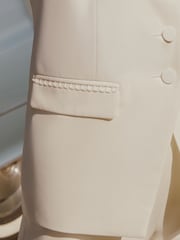Friends Like These Ivory Premium Longline Trim Detail Tailored  Waistcoat - Image 6 of 6