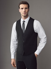 BOSS Black Slim-Fit Wool Waistcoat - Image 1 of 5