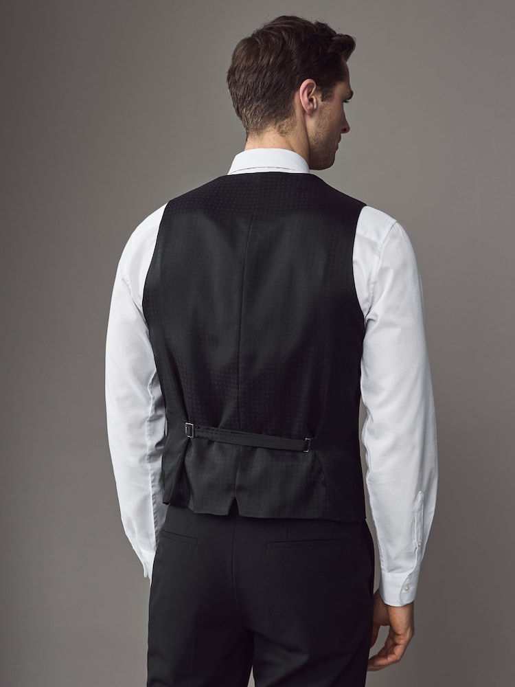 BOSS Black Slim-Fit Wool Waistcoat - Image 2 of 5 BOSS Black Slim-Fit Wool Waistcoat - Image 2 of 5