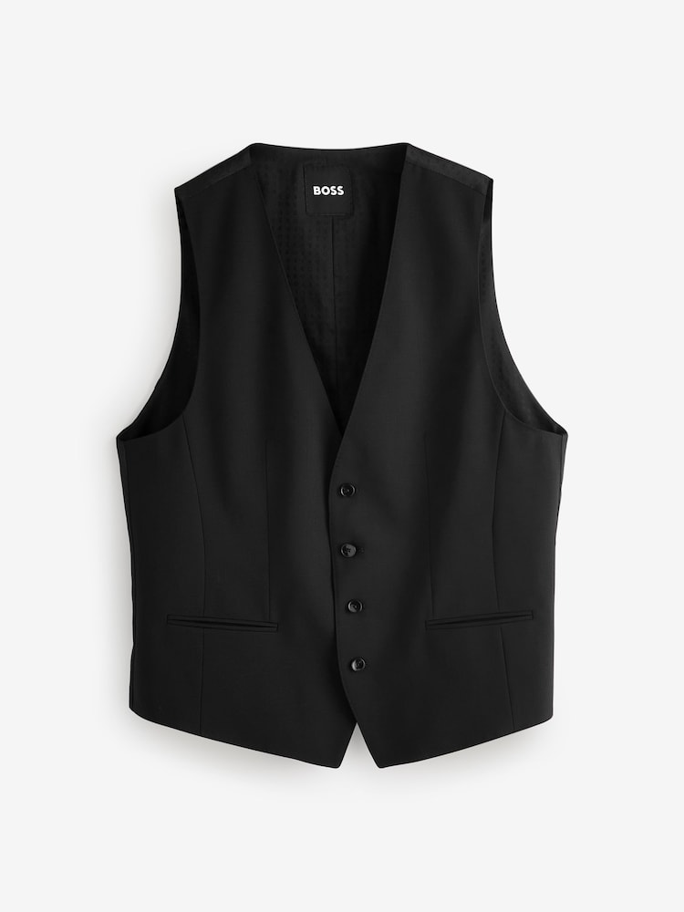 BOSS Black Slim-Fit Wool Waistcoat - Image 5 of 5 BOSS Black Slim-Fit Wool Waistcoat - Image 5 of 5