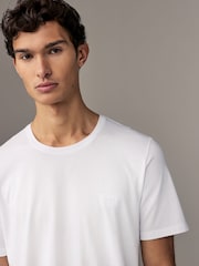 BOSS White Stretch Cotton T-Shirt - Image 3 of 4