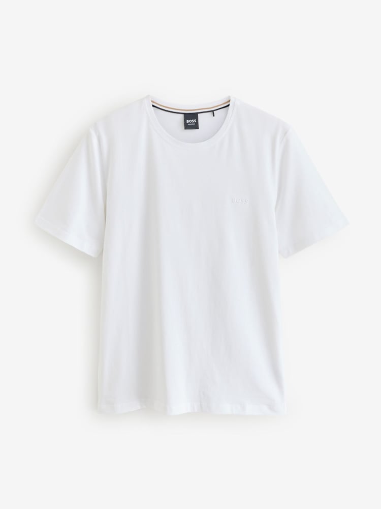 BOSS White Stretch Cotton T-Shirt - Image 4 of 4 BOSS White Stretch Cotton T-Shirt - Image 4 of 4
