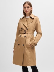 BOSS Natural Double Breasted Belted Trench Coat - Image 1 of 6