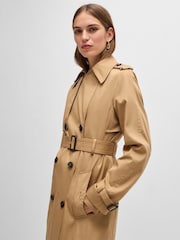 BOSS Natural Double Breasted Belted Trench Coat - Image 2 of 6