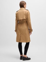 BOSS Natural Double Breasted Belted Trench Coat - Image 3 of 6