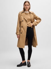 BOSS Natural Double Breasted Belted Trench Coat - Image 4 of 6