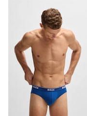 Azul - PacoteBOSS Power Stretch de algodão 3 Briefs - Imagem 5 de 10