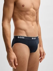 Azul - PacoteBOSS Power Stretch de algodão 3 Briefs - Imagem 7 de 10