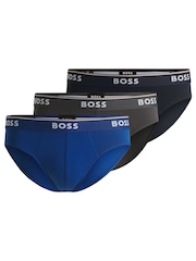 Azul - PacoteBOSS Power Stretch de algodão 3 Briefs - Imagem 10 de 10