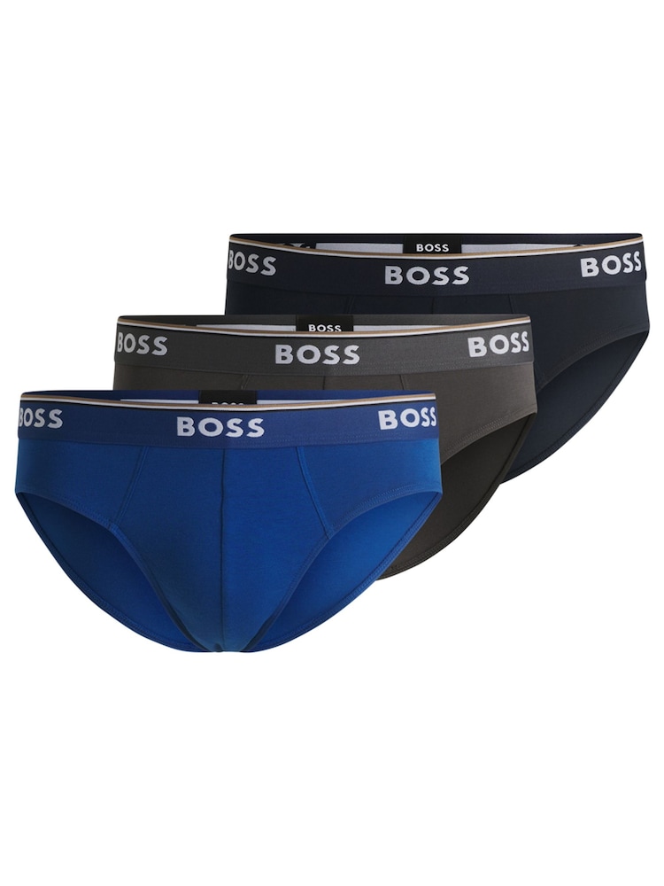 Azul - PacoteBOSS Power Stretch de algodão 3 Briefs - Imagem 10 de 10
