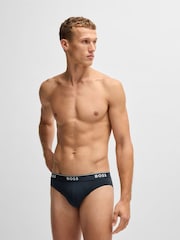 Azul - PacoteBOSS Power Stretch de algodão 3 Briefs - Imagem 3 de 10