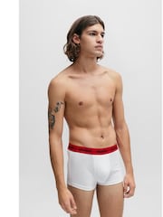 HUGO Red Logo-Waistband Stretch Cotton Trunks 3 Pack - Image 2 of 7