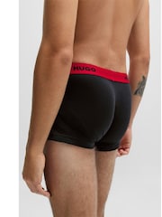 HUGO Red Logo-Waistband Stretch Cotton Trunks 3 Pack - Image 3 of 7