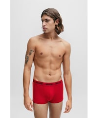 HUGO Red Logo-Waistband Stretch Cotton Trunks 3 Pack - Image 5 of 7