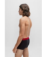 HUGO Red Logo-Waistband Stretch Cotton Trunks 3 Pack - Image 6 of 7