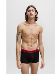 HUGO Red Logo-Waistband Stretch Cotton Trunks 3 Pack - Image 7 of 7