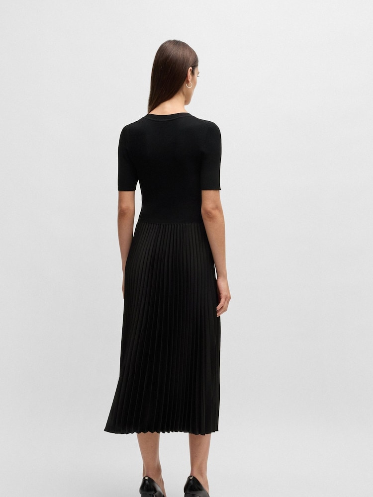 BOSS Black Knitted Plisse Pleated Dress - Image 2 of 6